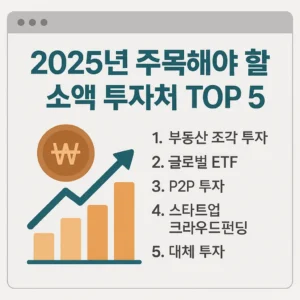 2025년 주목해야 할 소액 투자처 TOP 5 - 부동산 조각 투자, 글로벌 ETF, P2P 투자, 스타트업 크라우드펀딩, 대체 투자