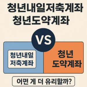청년내일저축계좌 청년도약계좌 비교 썸네일 - 어떤 게 더 유리할까? 현대적이고 미니멀한 블로그 이미지
