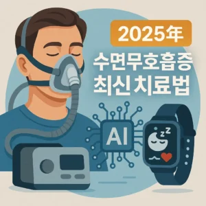 2025년 수면무호흡증 최신 치료법 인포그래픽 – CPAP과 AI 기반 웨어러블 진단