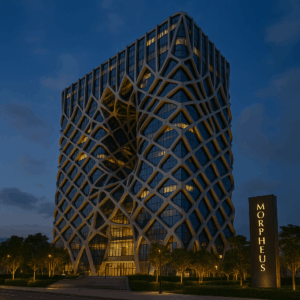 마카오 모피어스 호텔의 야경 전경