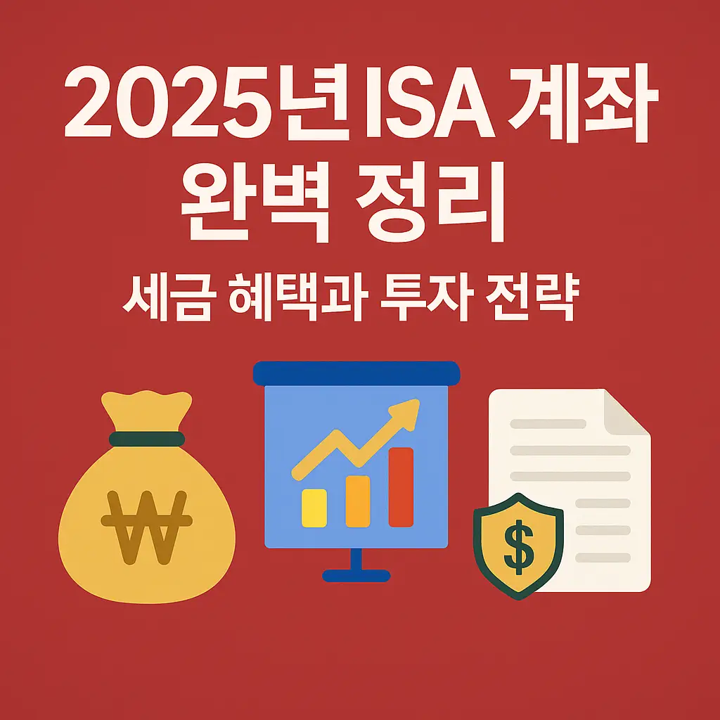 2025년 ISA 계좌 완벽 정리 – 세금 혜택과 투자 전략을 주제로 한 정사각형 썸네일 이미지