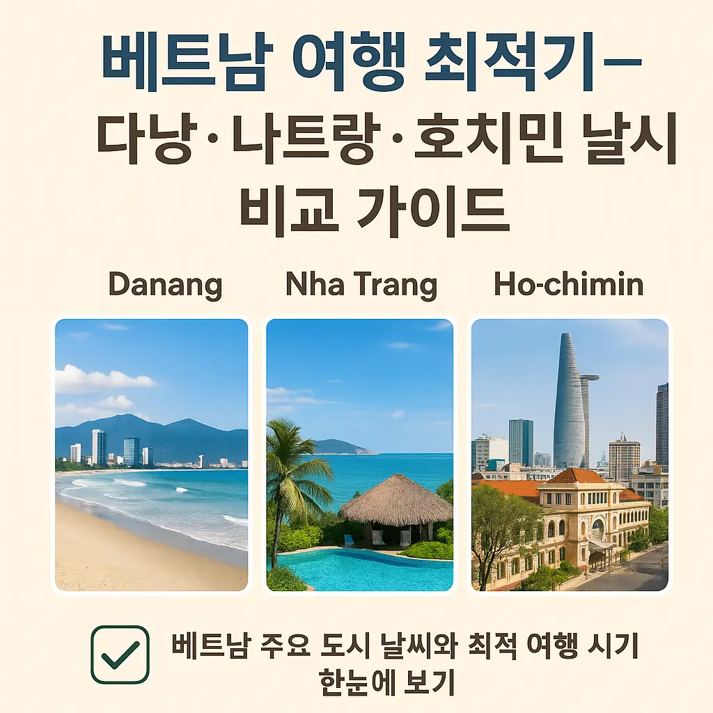 베트남 여행 최적기 – 다낭·나트랑·호치민 날씨 비교 가이드