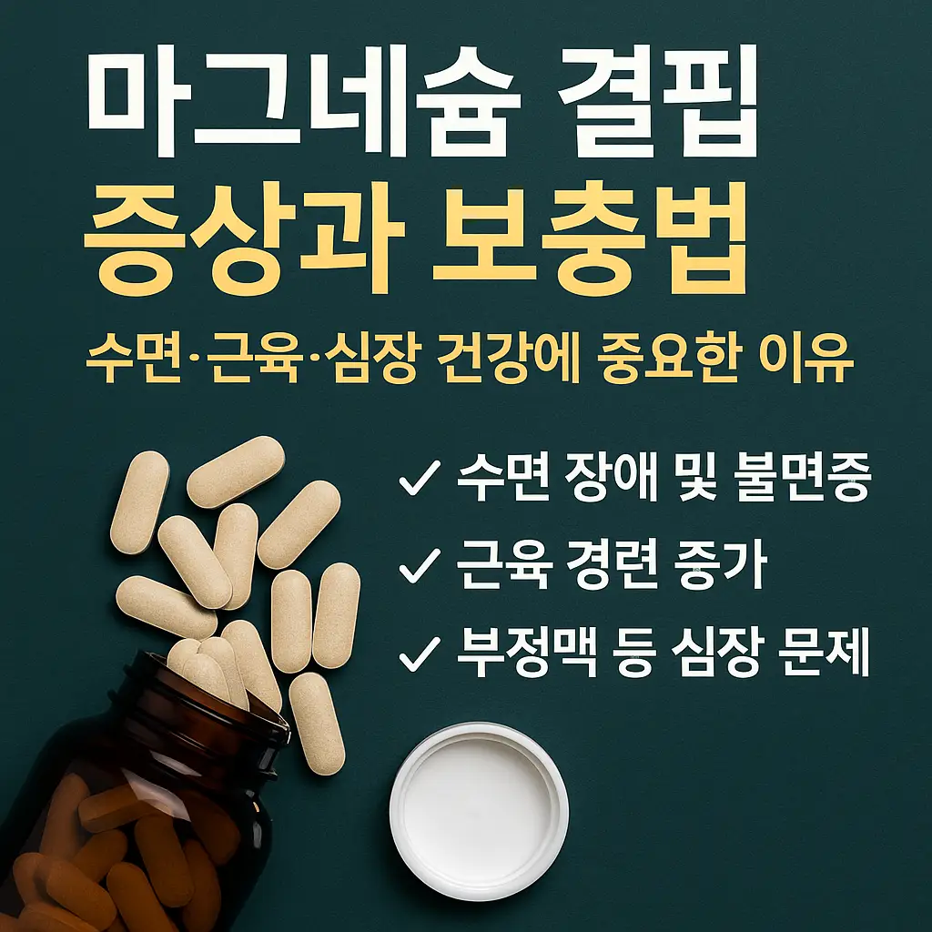 2025년 마그네슘 결핍 증상과 보충법 건강 인포그래픽 썸네일