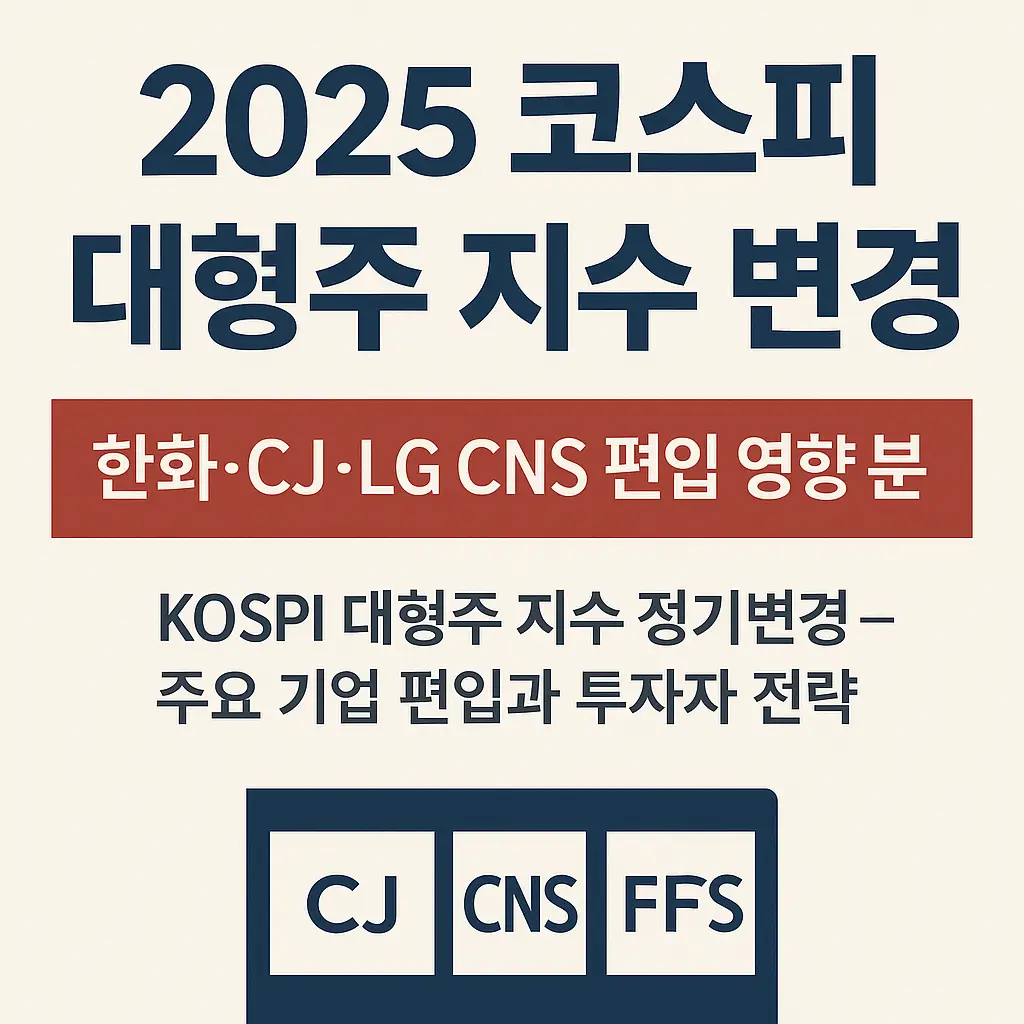 2025년 코스피 대형주 지수 변경과 한화·CJ·LG CNS 편입 영향 분석