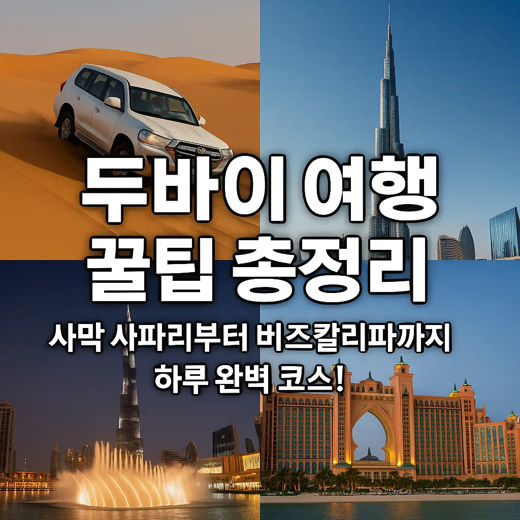 두바이 여행 꿀팁 총정리 – 사막 사파리부터 버즈칼리파까지 하루 완벽 코스